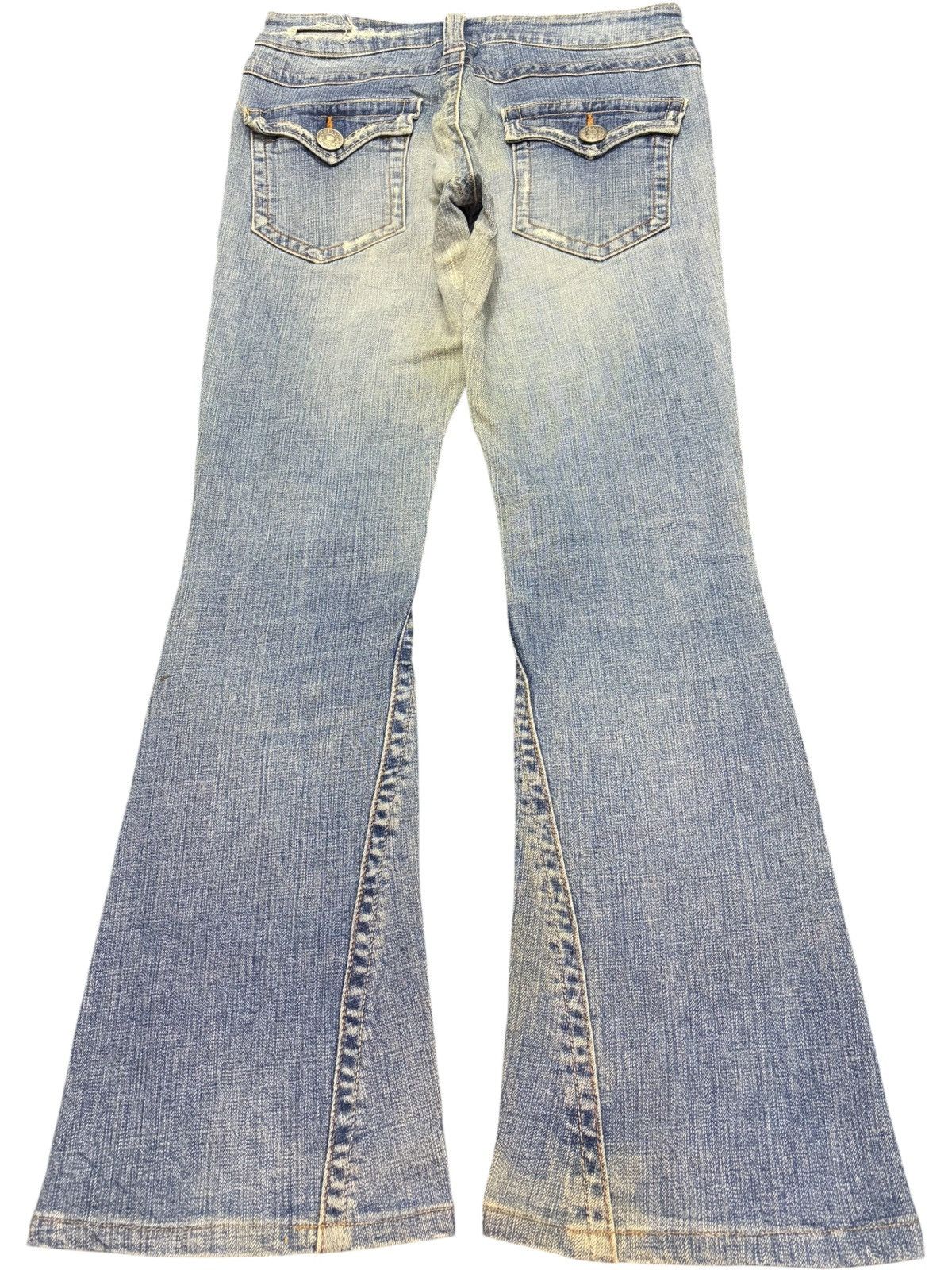 Diesel Vintage Japanese Brand Faded Wash Distress Flare Jeans Size 28" / US 6 / IT 42 - 2 Thumbnail