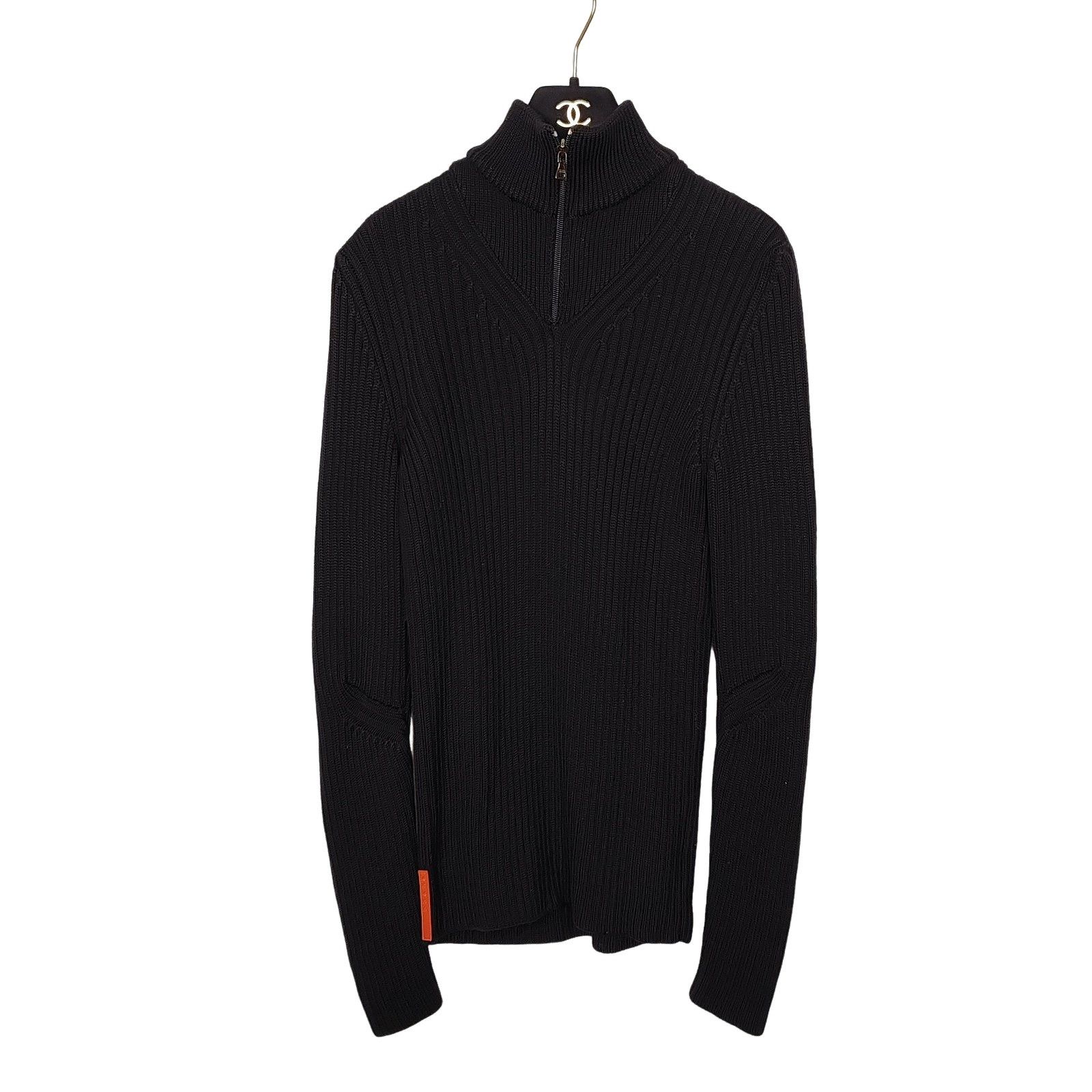 トップス PRADA SPORT knit sweater black Prada Vintage Prada Sport Zip Up Knit Sweater Size XL | Grailed