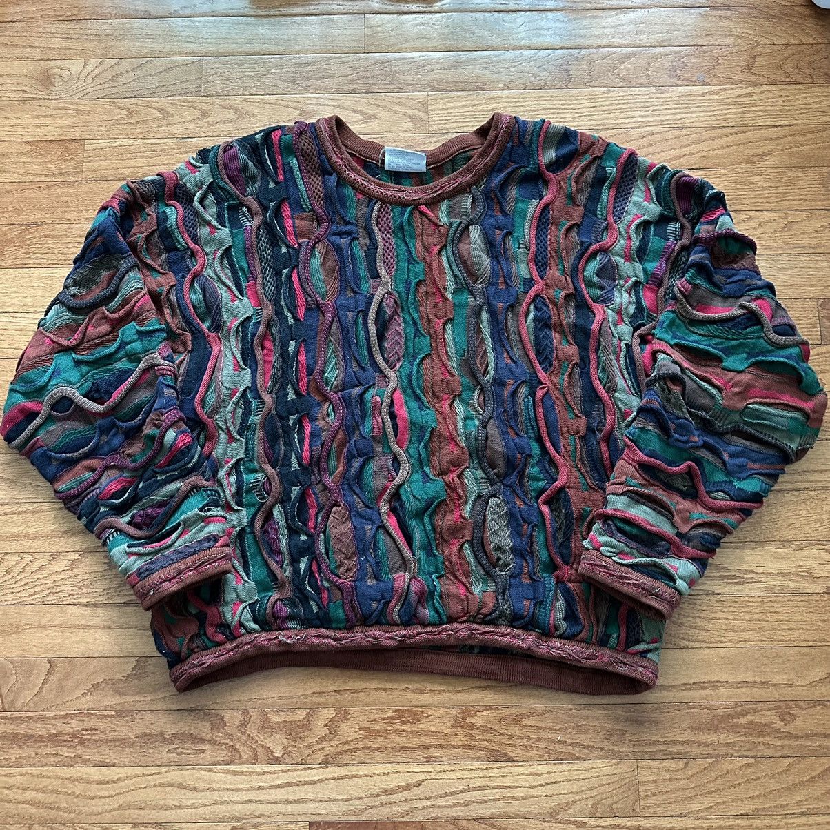 image of Authentic Coogi Australia 3D Textured Abstract Sweater, Men's (Size XL)