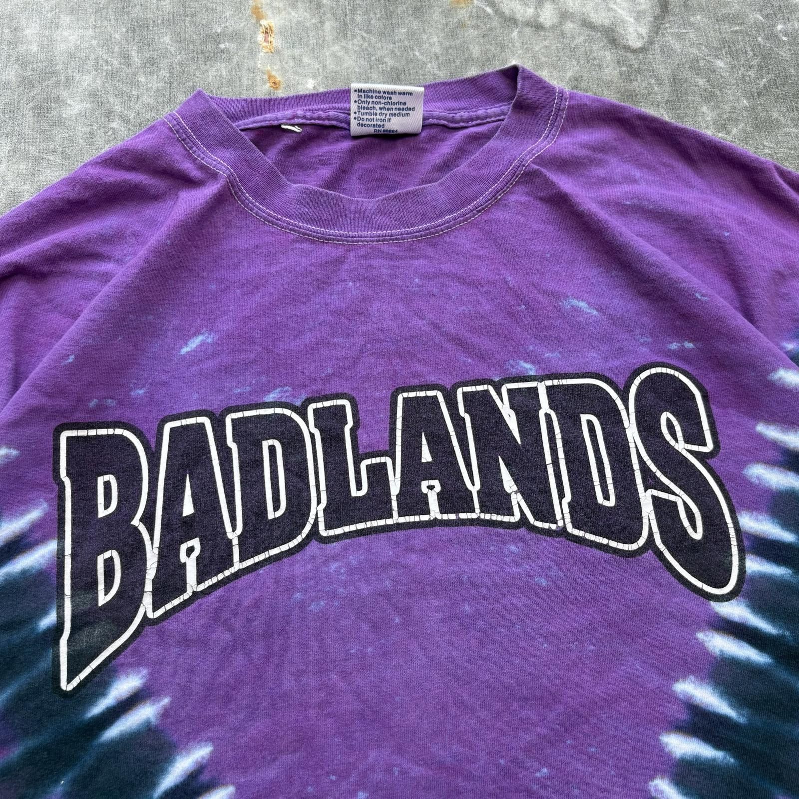 Band Tees Vintage 90s Tie-Dye Liquid Blue Badlands Rock Band Shirt Size US XL / EU 56 / 4 - 2 Thumbnail