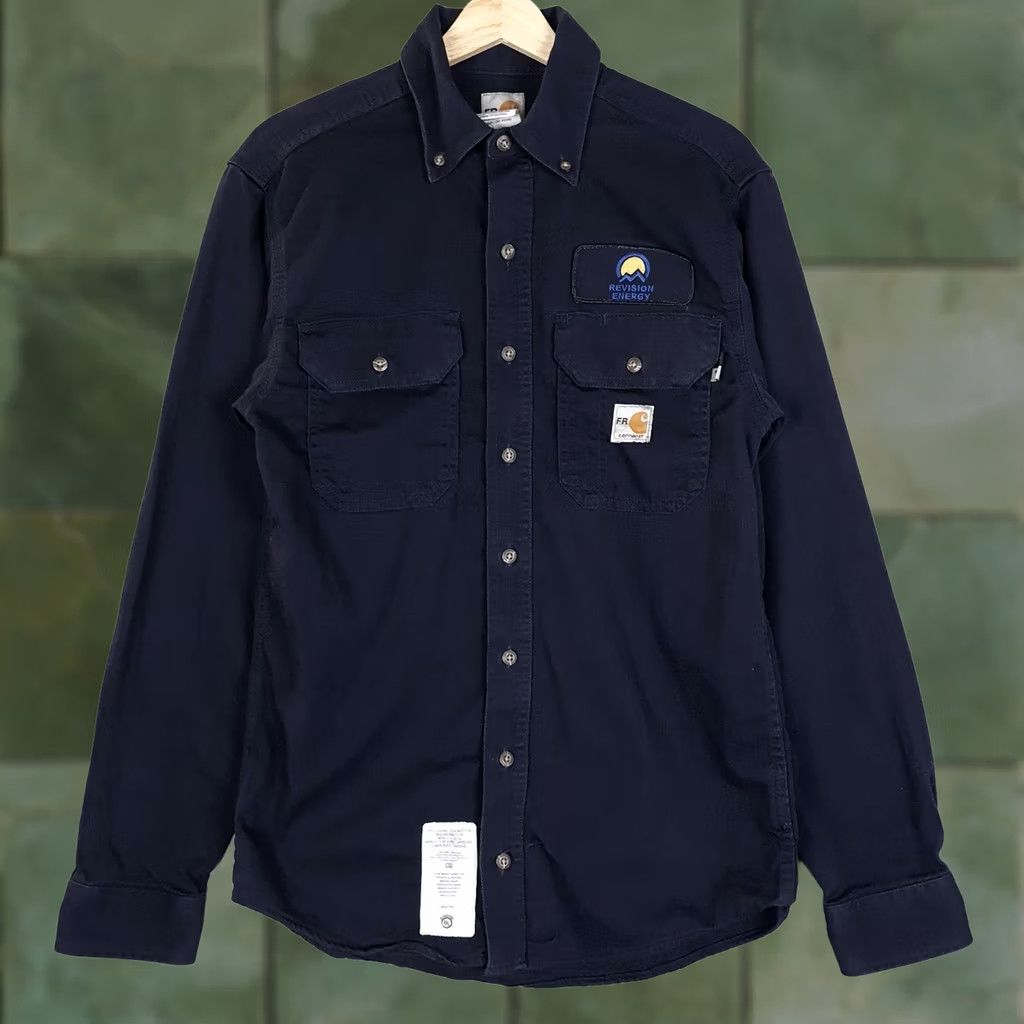 Carhartt VINTAGE Carhartt FR Shirt Mens S Navy Flame Resistant Button Up Workwear NFPA 2112 Size US S / EU 44-46 / 1 - 1 Thumbnail