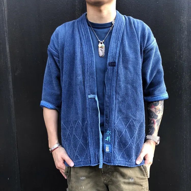 Blue Blue Japan Vintage 80s Sakura Indigo Sahsiko Jacket Amekaji Style Size US M / EU 48-50 / 2 - 2 Thumbnail