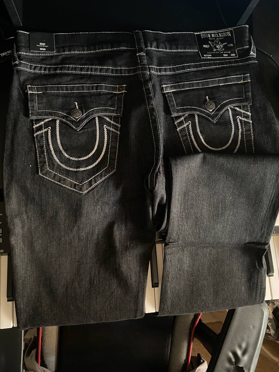 True Religion True Religion Ricky SN Rope Logo Flag Jeans Size US 33 - 1 Thumbnail
