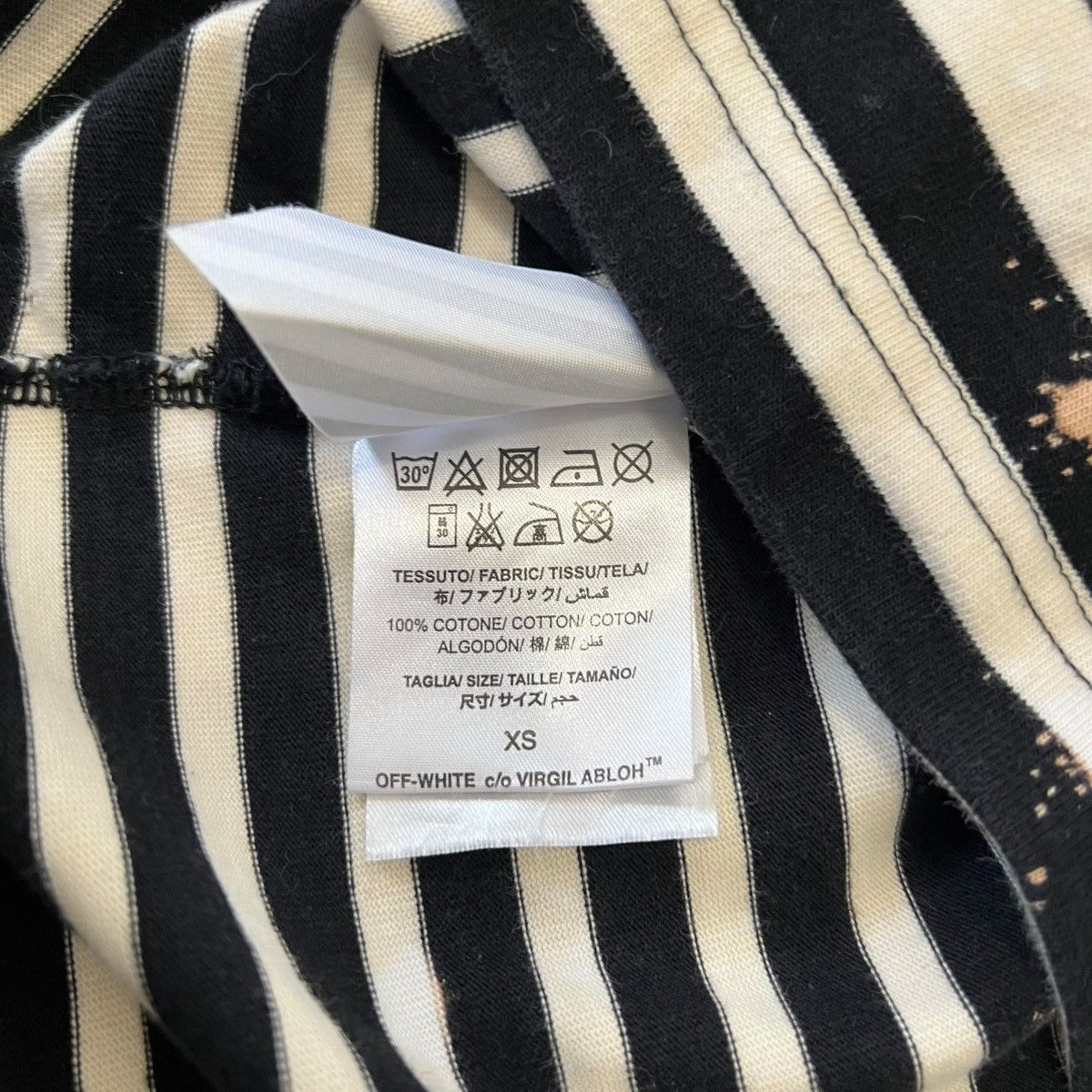Off-White OFF-WHITE 2015SS Distressed Border L/S T-Shirt Size US XS / EU 42 / 0 - 7 Thumbnail