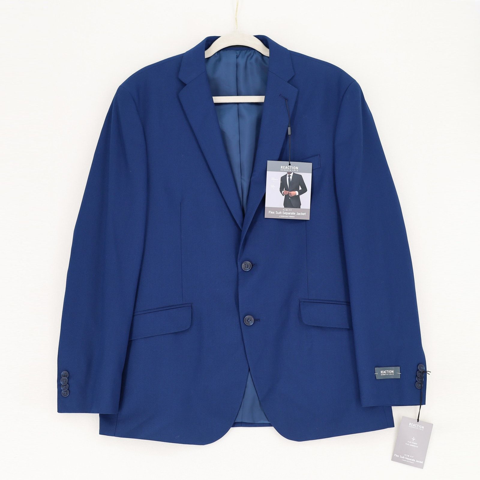 Kenneth Cole Kenneth Cole Reaction Men's Blue Classic Slim Blazer 42R Size 42R - 3 Thumbnail