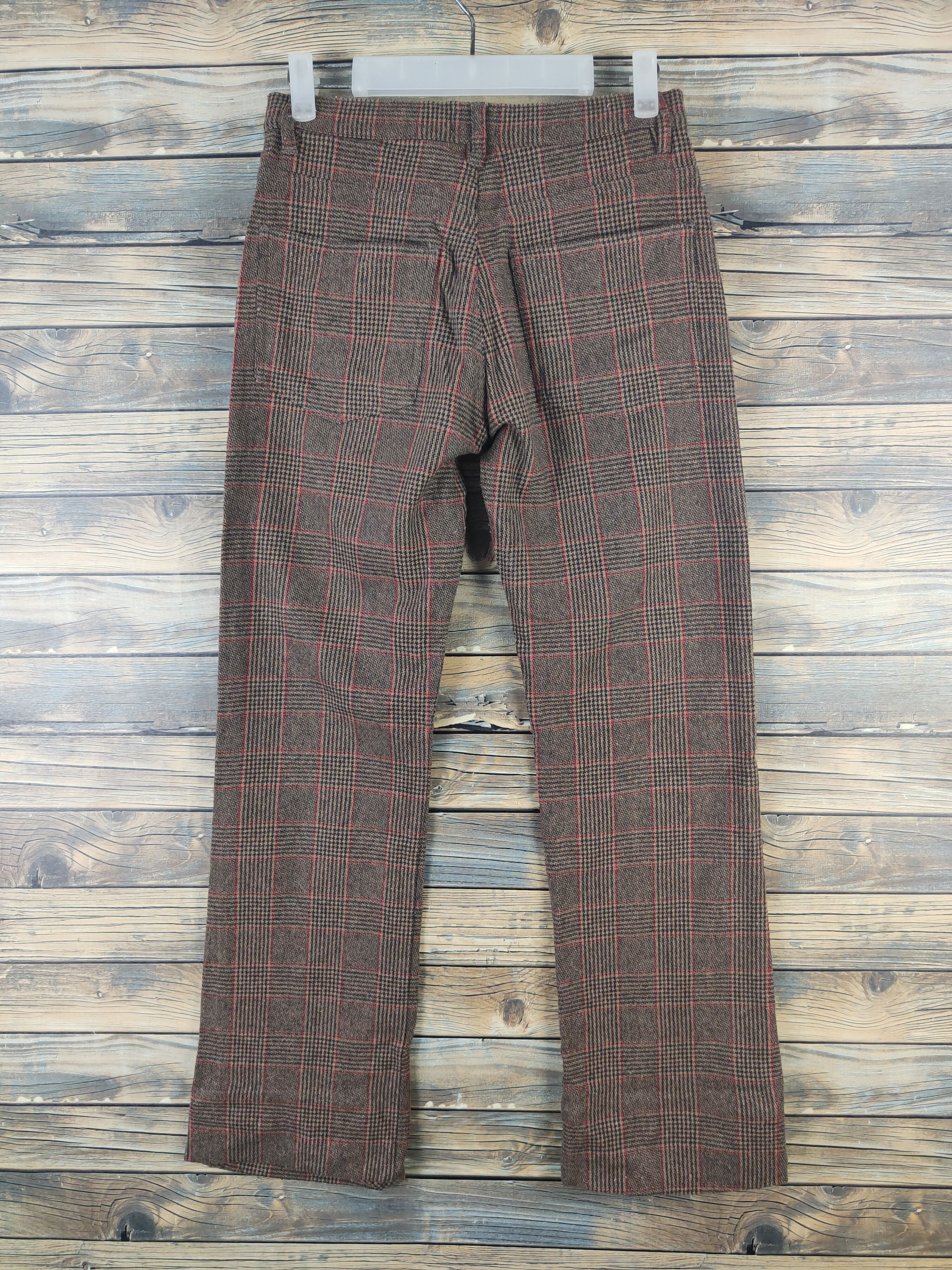 Calvin Klein DL Calvin Klein Brown checkered Wool Casual Pants #701 Size US 27 - 7 Thumbnail