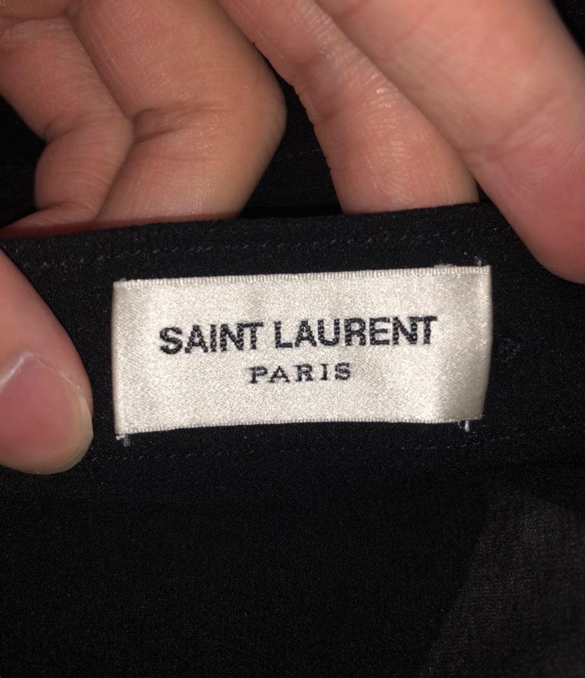 Saint Laurent Paris Saint Laurent 15SS Black/White Peak Lapel Sheer Silk Shirt Size US XS / EU 42 / 0 - 6 Thumbnail