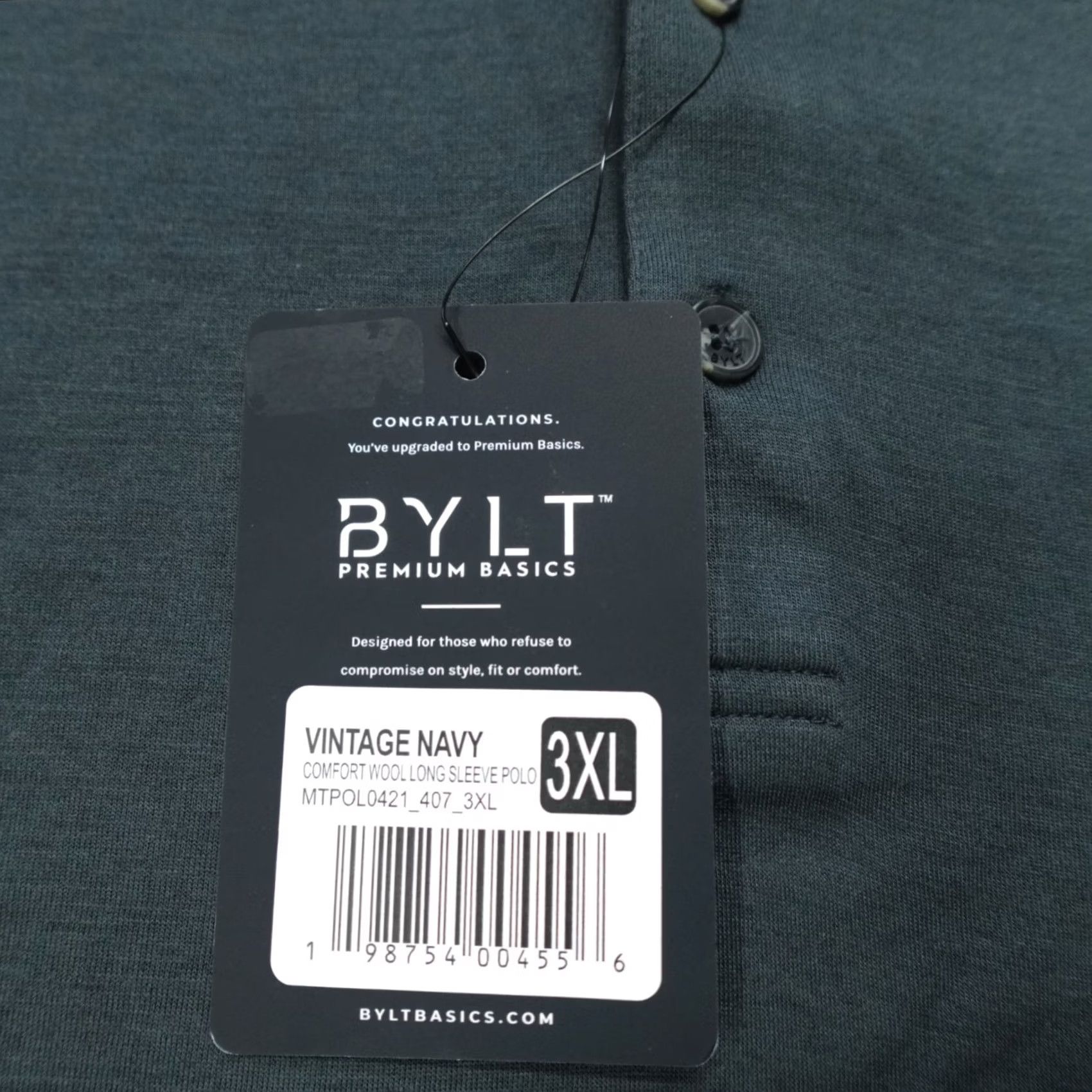 Vintage BYLT Lux Comfort Wool Long Sleeve Polo Men's 3XL Navy Blue Regular Fit Zipper Embroidered Logo Polo Shirt Vintage Not Size US XXL / EU 58 / 5 - 4 Thumbnail