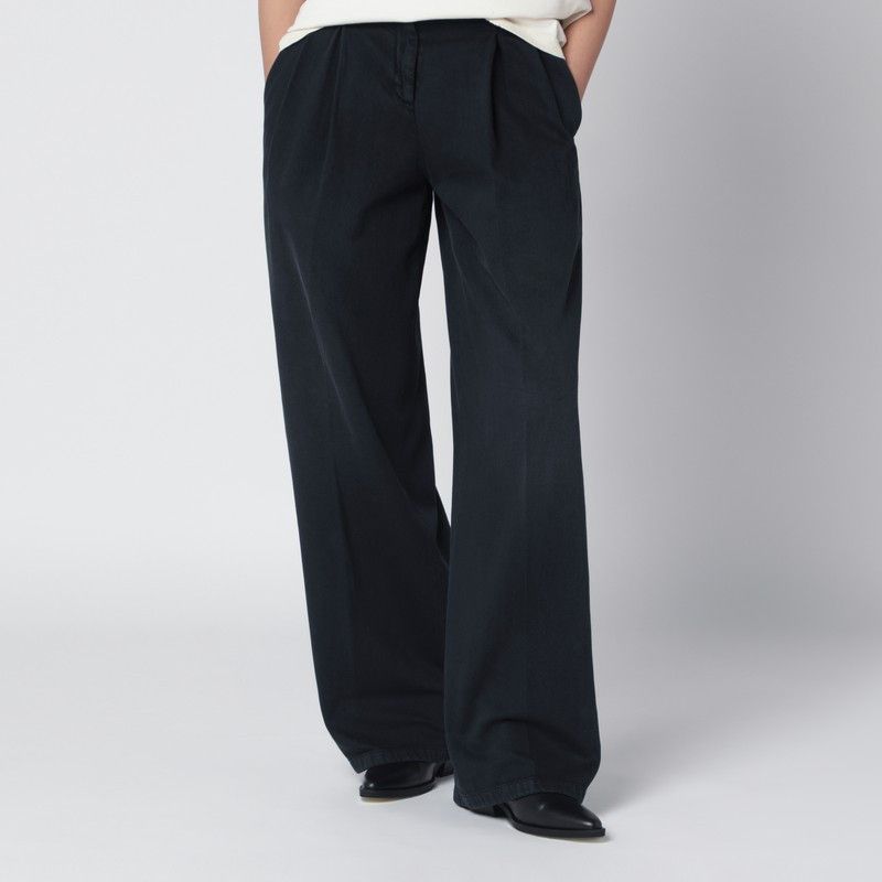 Golden Goose Golden Goose Black Wide-Leg Cotton Trousers Size 26" / US 2 / IT 38 - 1 Thumbnail