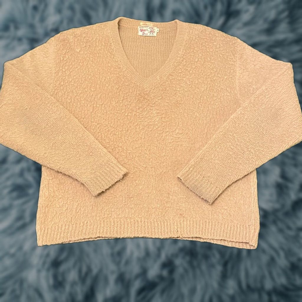 Vintage VINTAGE 60s Mohair Sweater Brown Tan V Neck Grunge Kurt Cobain Size M Glen Dee Mens Size US M / EU 48-50 / 2 - 1 Thumbnail