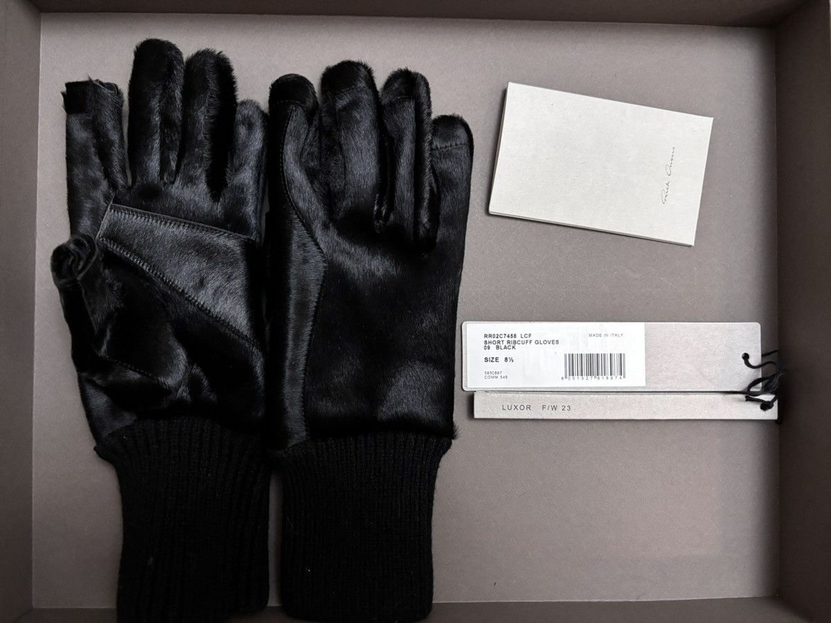 image of Rick Owens Gloves Size8.5 in Black, Men's
