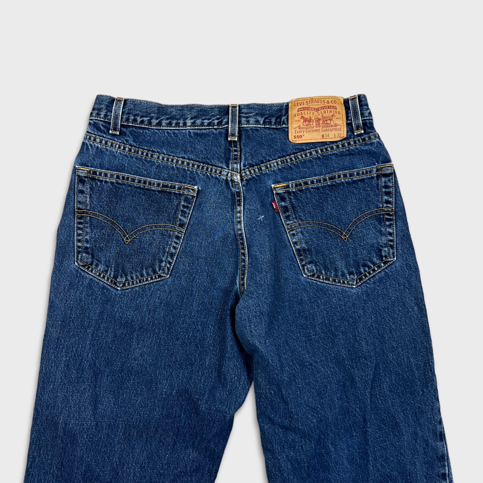 Levi's × Vintage Levi's 550 Jeans 32x27 Relaxed Fit Frayed Hem 90s Denim Pant Size US 32 / EU 48 - 6 Thumbnail