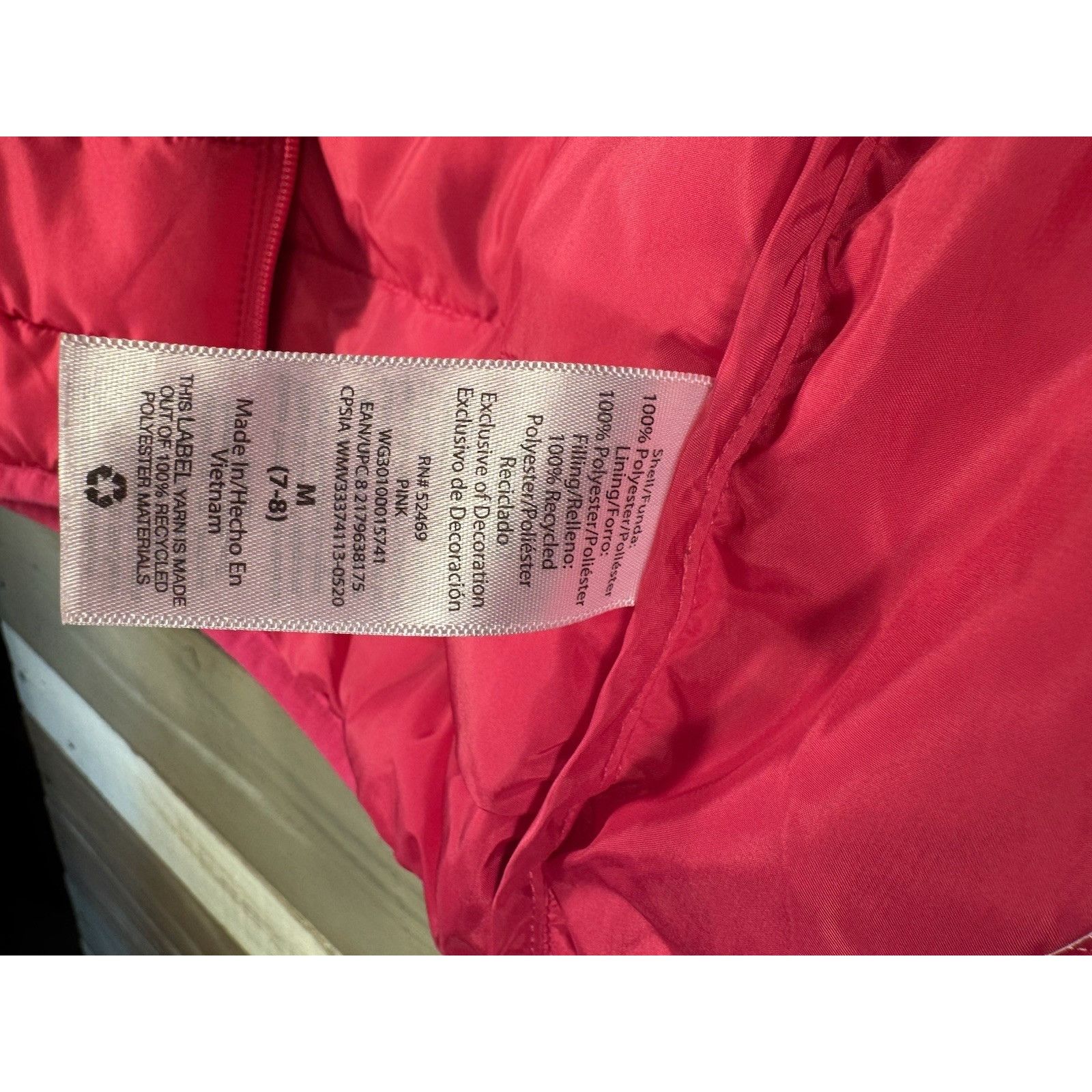 Other Wonder Nation Girls Pink Puffer Puffy Zip Jacket Size M (7-8 Size M / US 6-8 / IT 42-44 - 7 Thumbnail