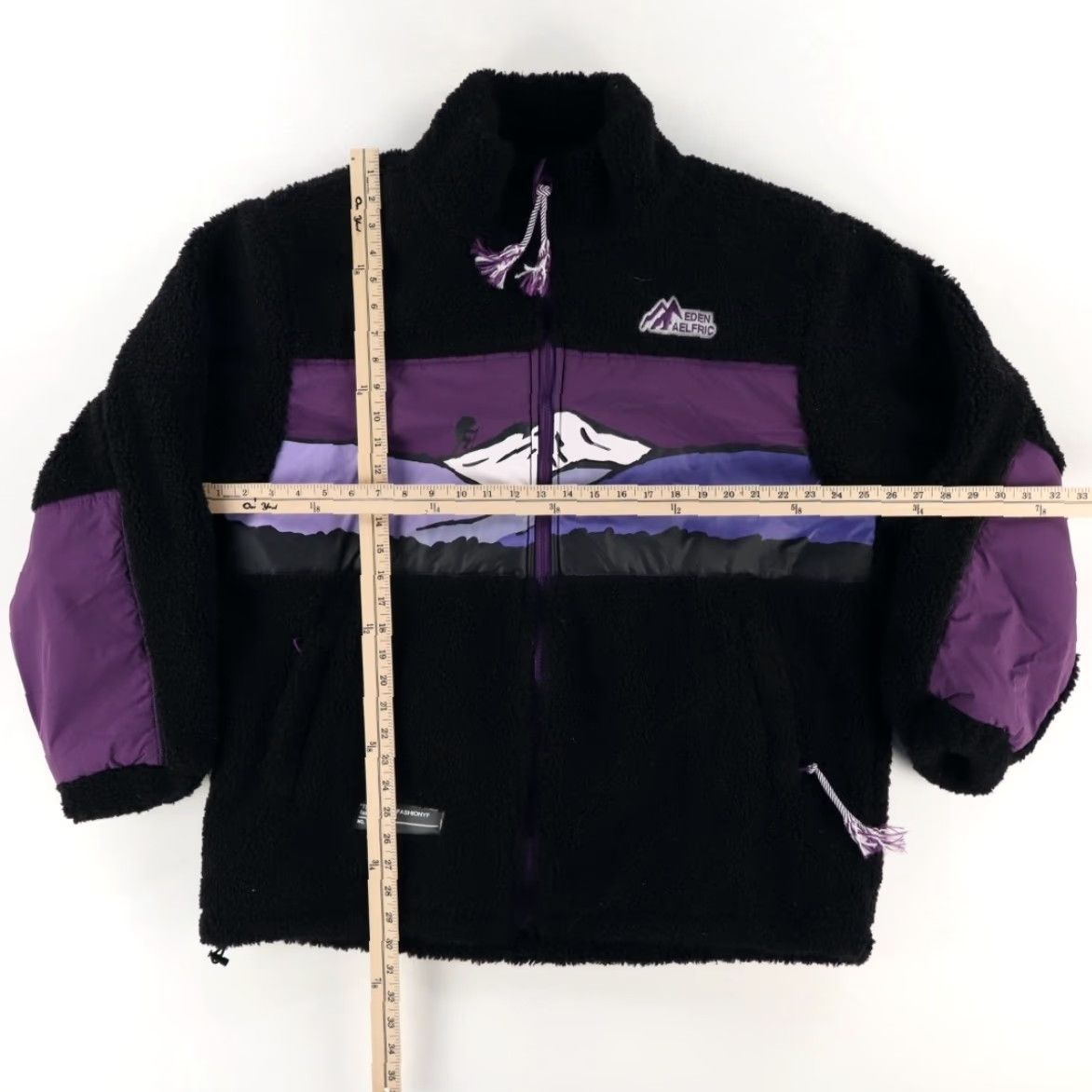 Vintage Aelfric Eden Sherpa Mountain Mosaic Solid Mock Long Sleeve Jacket Black Men's XL Shirt Size US XL / EU 56 / 4 - 2 Thumbnail