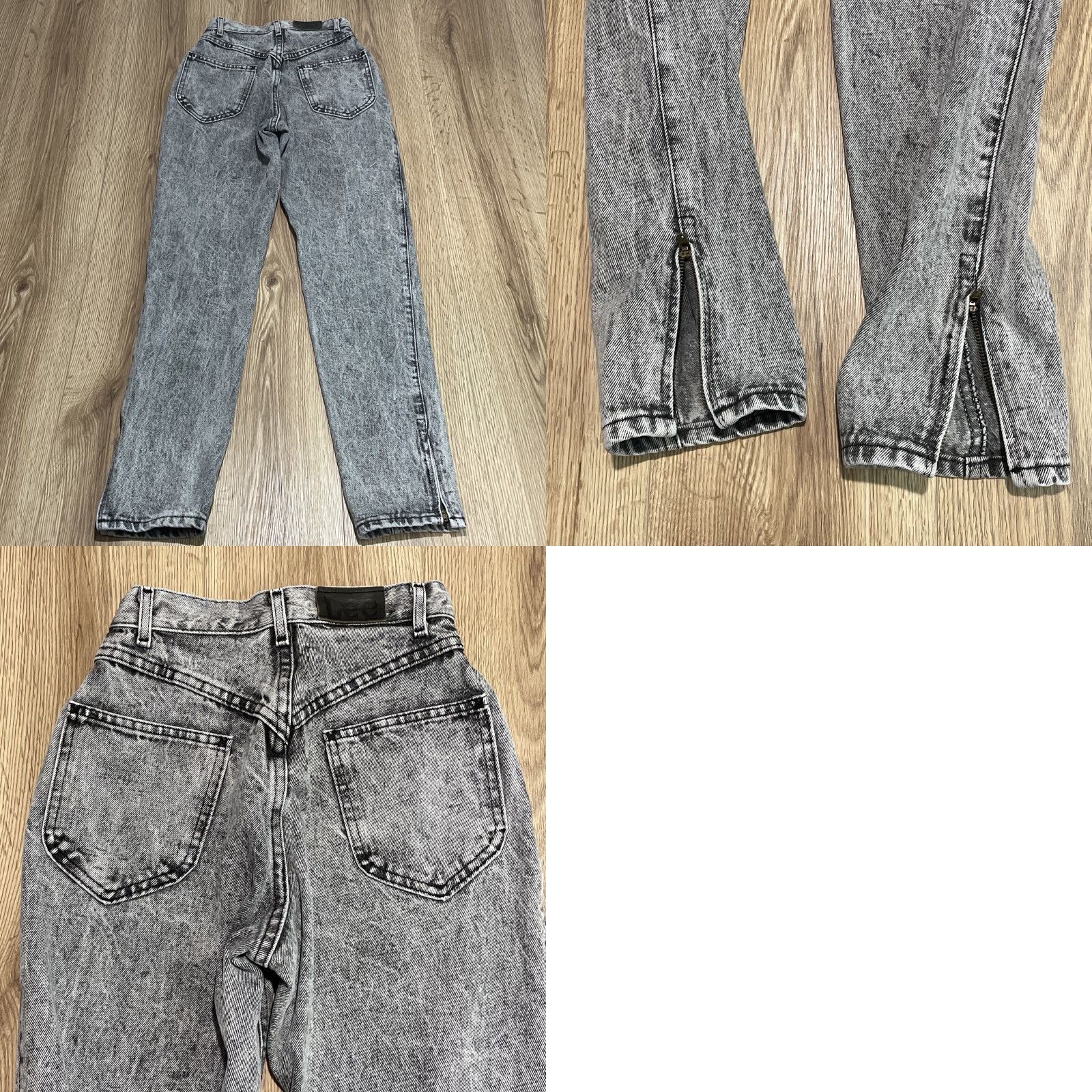 Lee VINTAGE Lee Black Acid Wash Jeans 80s High Rise Tapered Juniors 5 Long Size 27" / US 4 / IT 40 - 8 Thumbnail