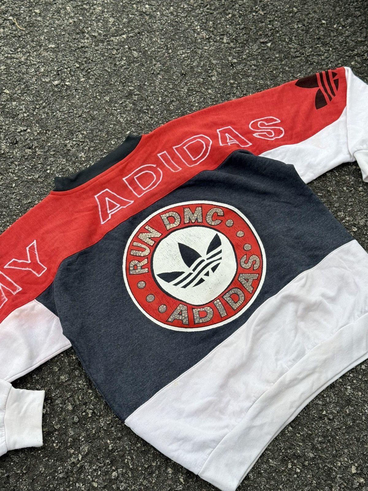 Adidas × RUN DMC Adidas Run Dmc Distressed Crewneck Vintage Size US L / EU 52-54 / 3 - 8 Thumbnail