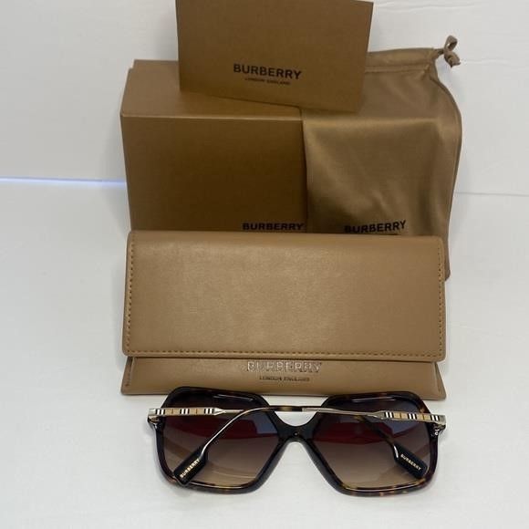 Burberry BURBERRY BE4324 B 4324 ISABELLA Square Brown Sunglasses","de Size ONE SIZE - 10 Thumbnail