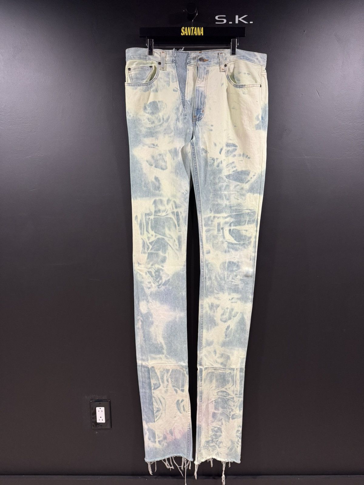Vale Valelives Slime Green Distressed Extreme Extended Denim Size US 36 / EU 52 - 1 Thumbnail