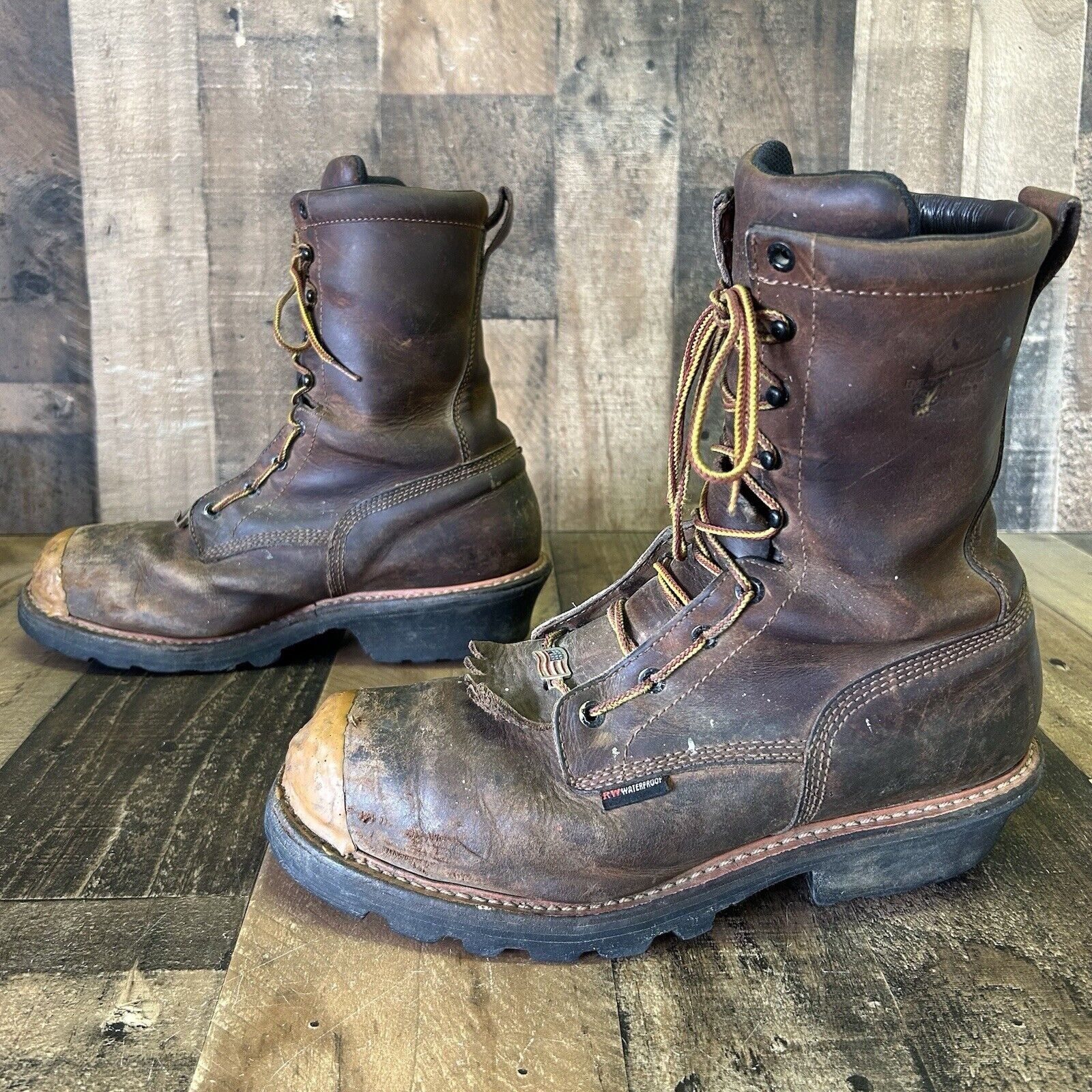 Red Wing Red Wing 4420 Steel Toe Waterproof Work Boots Mens 10.5 D Size US 10.5 / EU 43-44 - 11 Thumbnail