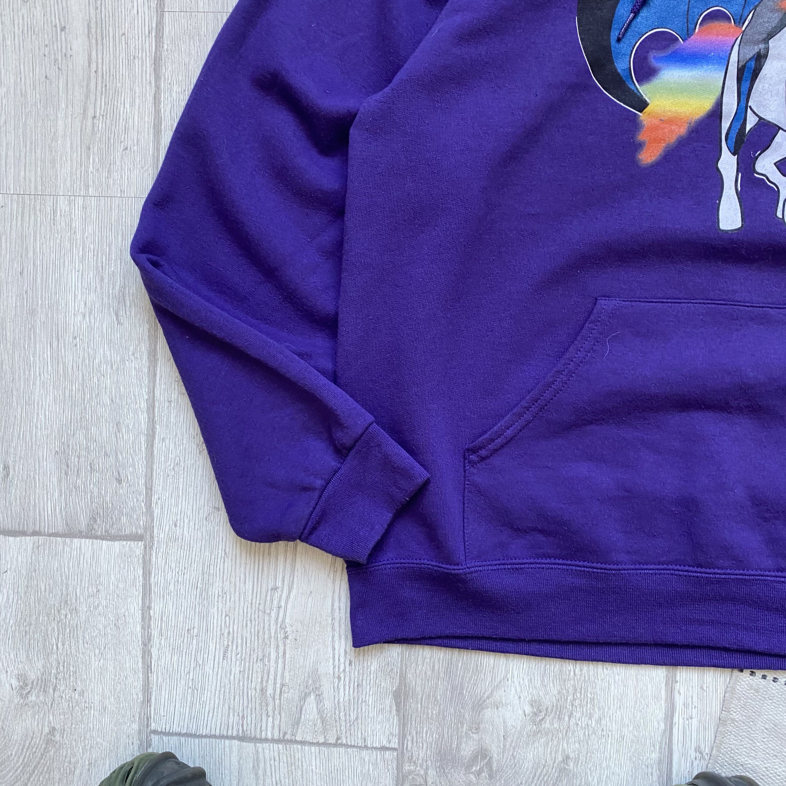 Russell Athletic 💜 Vintage Y2K Unicorn Batman Hoodie purple Skater Surf Vibe Size US L / EU 52-54 / 3 - 6 Thumbnail