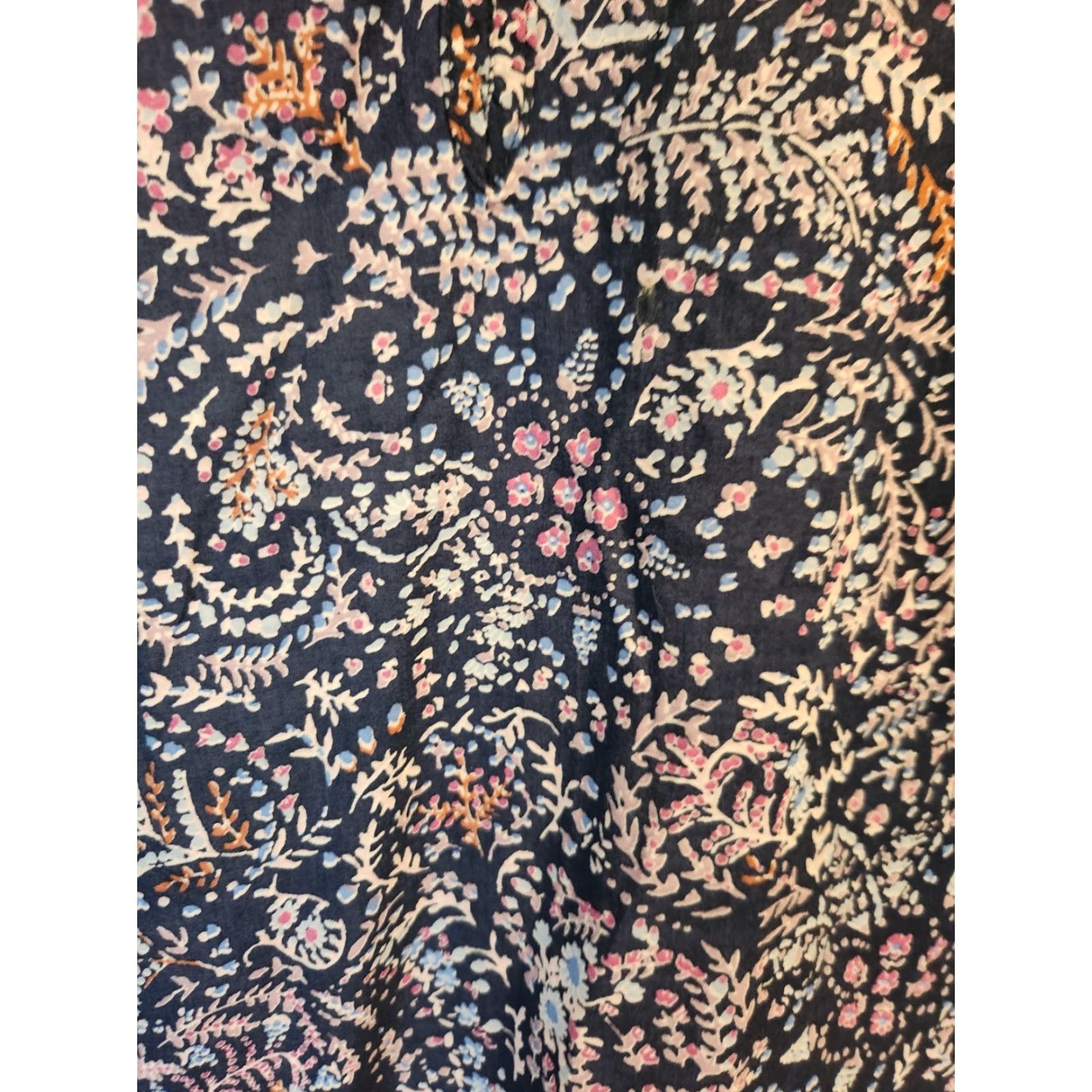 Vintage Sonoma Navy Blue Floral Pattern Smocked Long Sleeve Shirt 4X Size XXL / US 16-18 / IT 52-54 - 3 Thumbnail