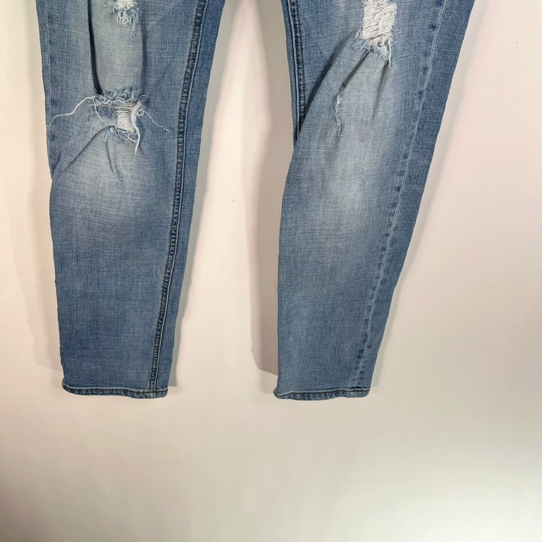 Vintage VINTAGE KUT from the Kloth Boyfriend Jeans Women's Size 6 Blue High-Rise Distressed 5-Pocket 32X31 Size 28" / US 6 / IT 42 - 4 Thumbnail