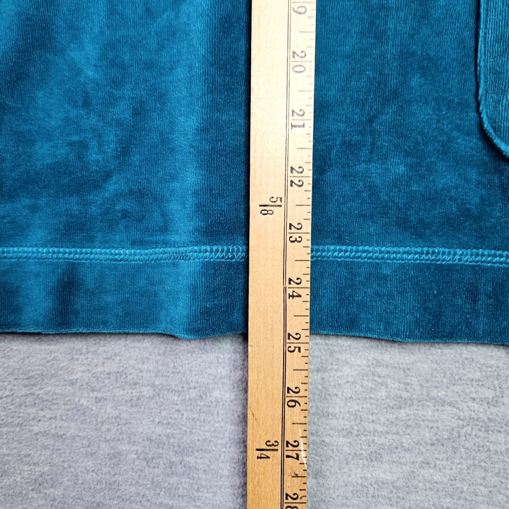 Vintage Appleseed's Women Top XL Peacock Blue Velour Long Sleeve Sweatshirt Size XL / US 12-14 / IT 48-50 - 8 Thumbnail