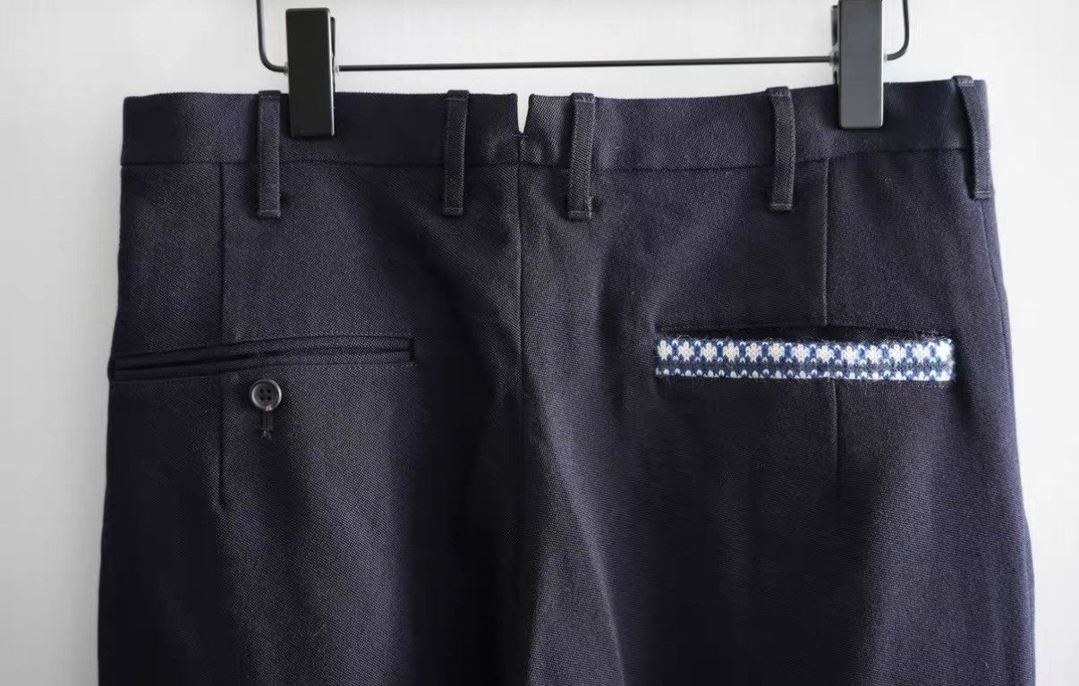 Yohji Yamamoto Yohji Yamamoto 95AW Blue & White Woven Trousers K4 Size US 34 / EU 50 - 4 Thumbnail
