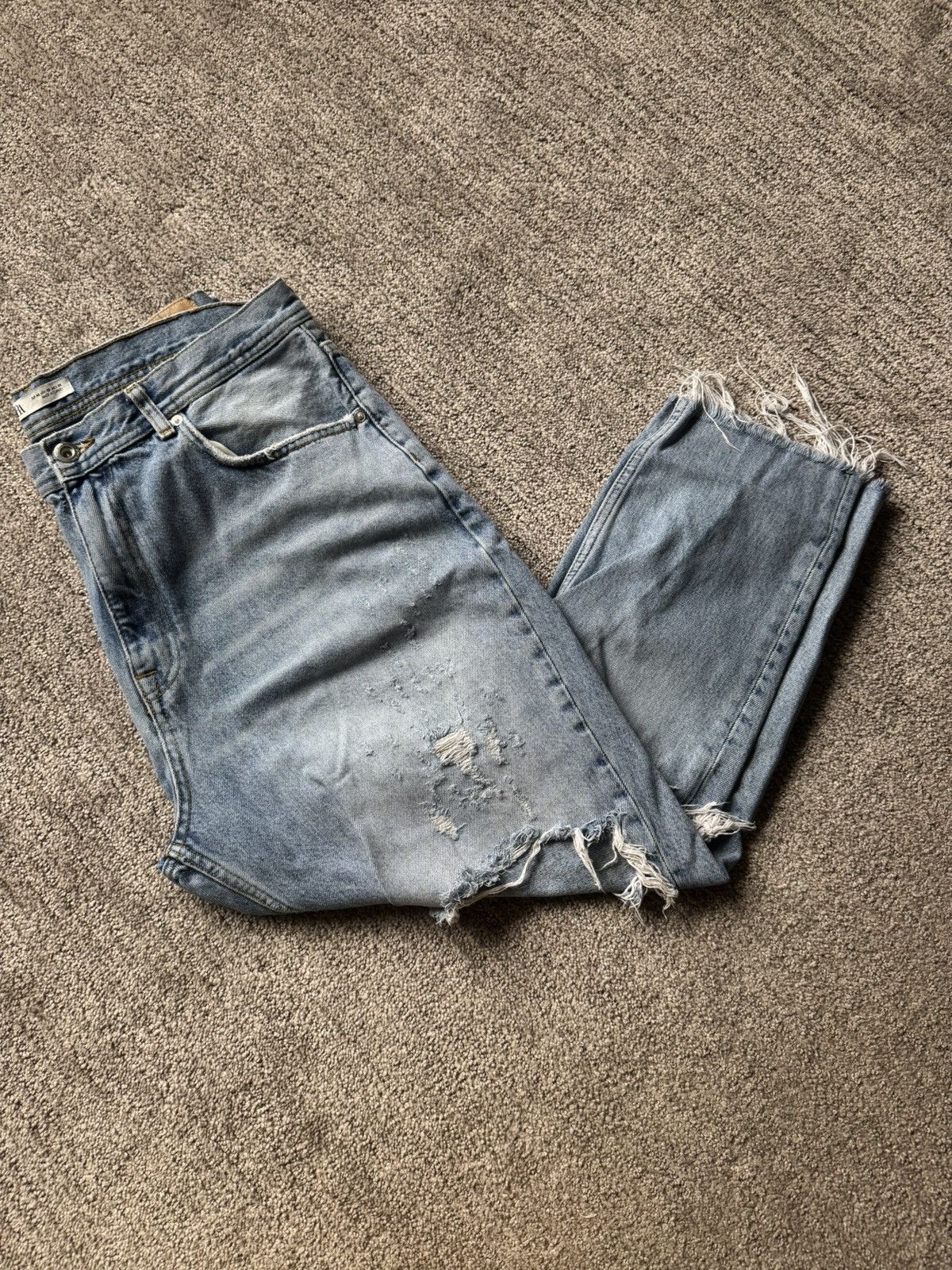 Cropped Distressed Denim