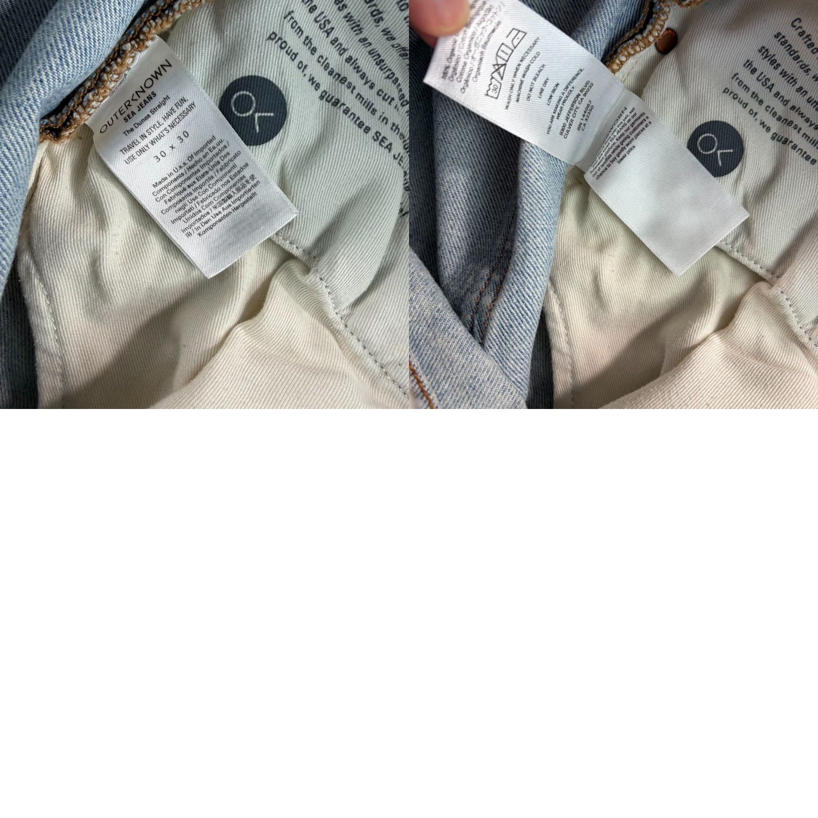 Outerknown Outerknown The Dunes Straight Jeans Bay Blue 30x30 Mens Regular Inseam 30 NWT 12.5 oz Denim 5-Pocket Solid Light Wash Denim Size US 30 / EU 46 - 9 Thumbnail