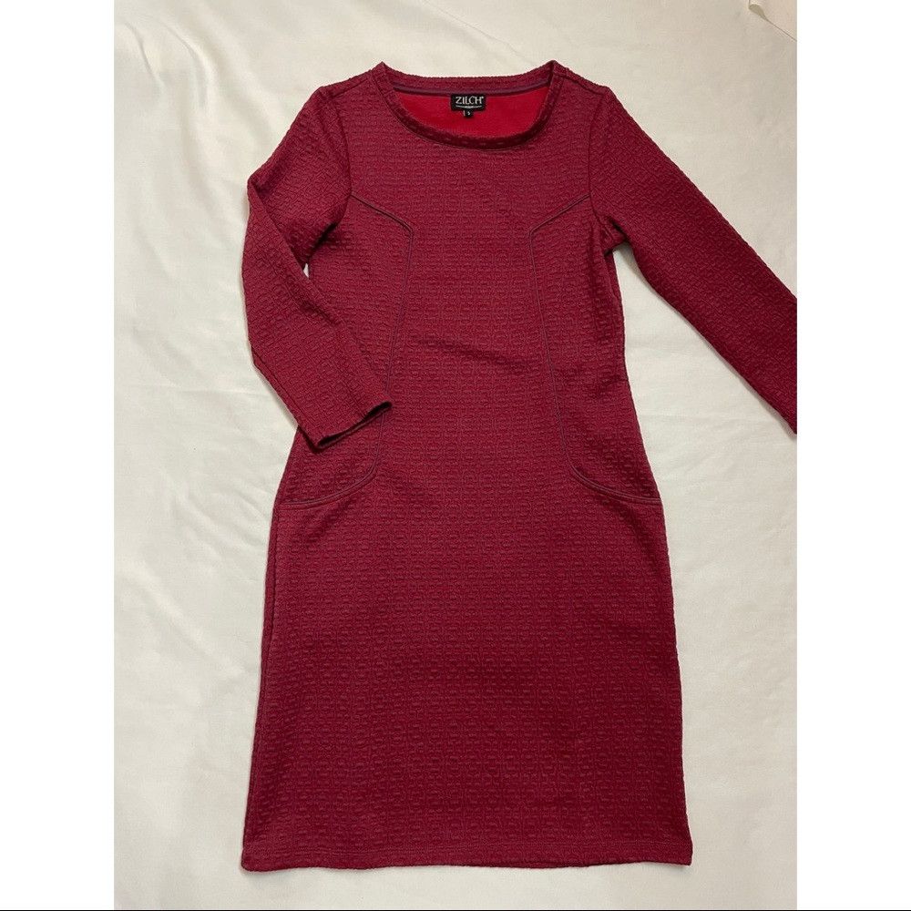 Other Zilch Amsterdam Stretch 3/4 Sleeve Viscose Stretch Red Dres Size S / US 4 / IT 40 - 6 Thumbnail