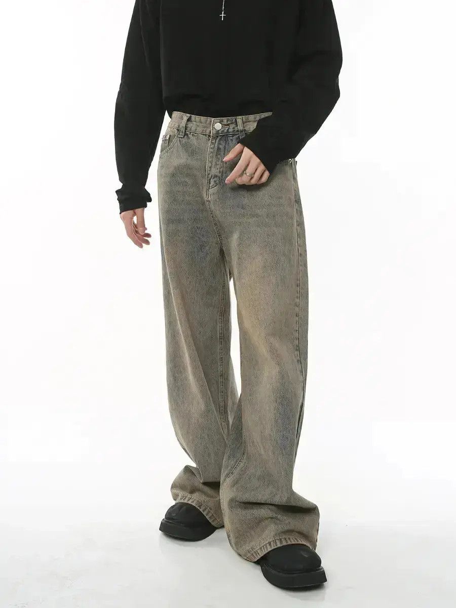Japanese Brand Retro High Street Loose Wide Leg Jeans Size US 32 / EU 48 - 3 Thumbnail