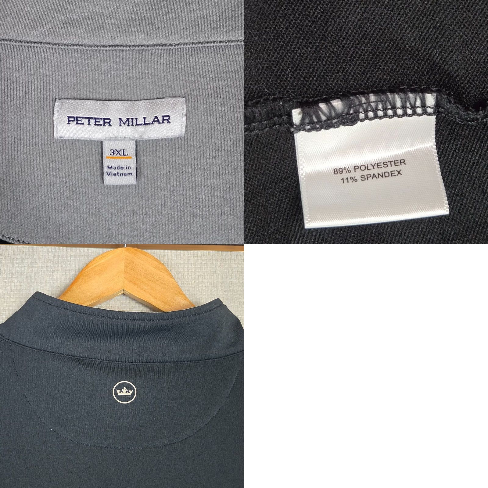 Peter Millar PETER MILLAR Mens 3XL Performance 1/4 Zip Perth Pullover Black Golf Pullover Size US XXL / EU 58 / 5 - 8 Thumbnail
