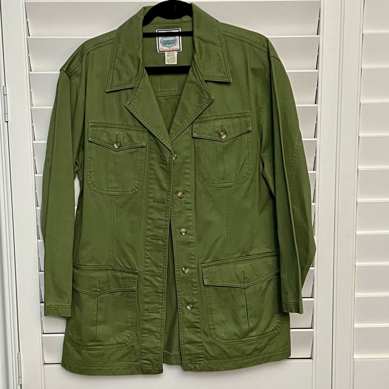 St. Johns Bay Jacket With Belt Long Sleeve Button Down Army Green Jacket Size M / US 6-8 / IT 42-44 - 1 Thumbnail