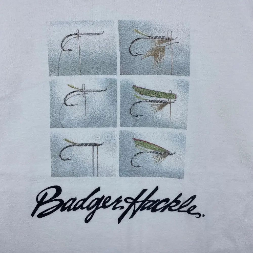 Vintage Vintage 90's BADGER HACKLE Fishing Hook Graphic Tee Shirt Size US L / EU 52-54 / 3 - 2 Thumbnail