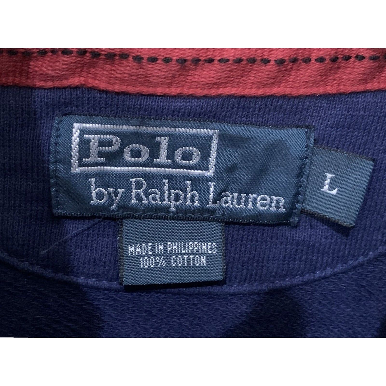 Polo Ralph Lauren VINTAGE Polo Ralph Lauren Pullover Sweatshirt Large Mens 90s 1/4 Zip Snap Blue Size US L / EU 52-54 / 3 - 5 Thumbnail