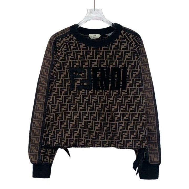 Fendi Fendi Logo All-Over Print Cotton Sweatshirt Size US S / EU 44-46 / 1 - 1 Thumbnail