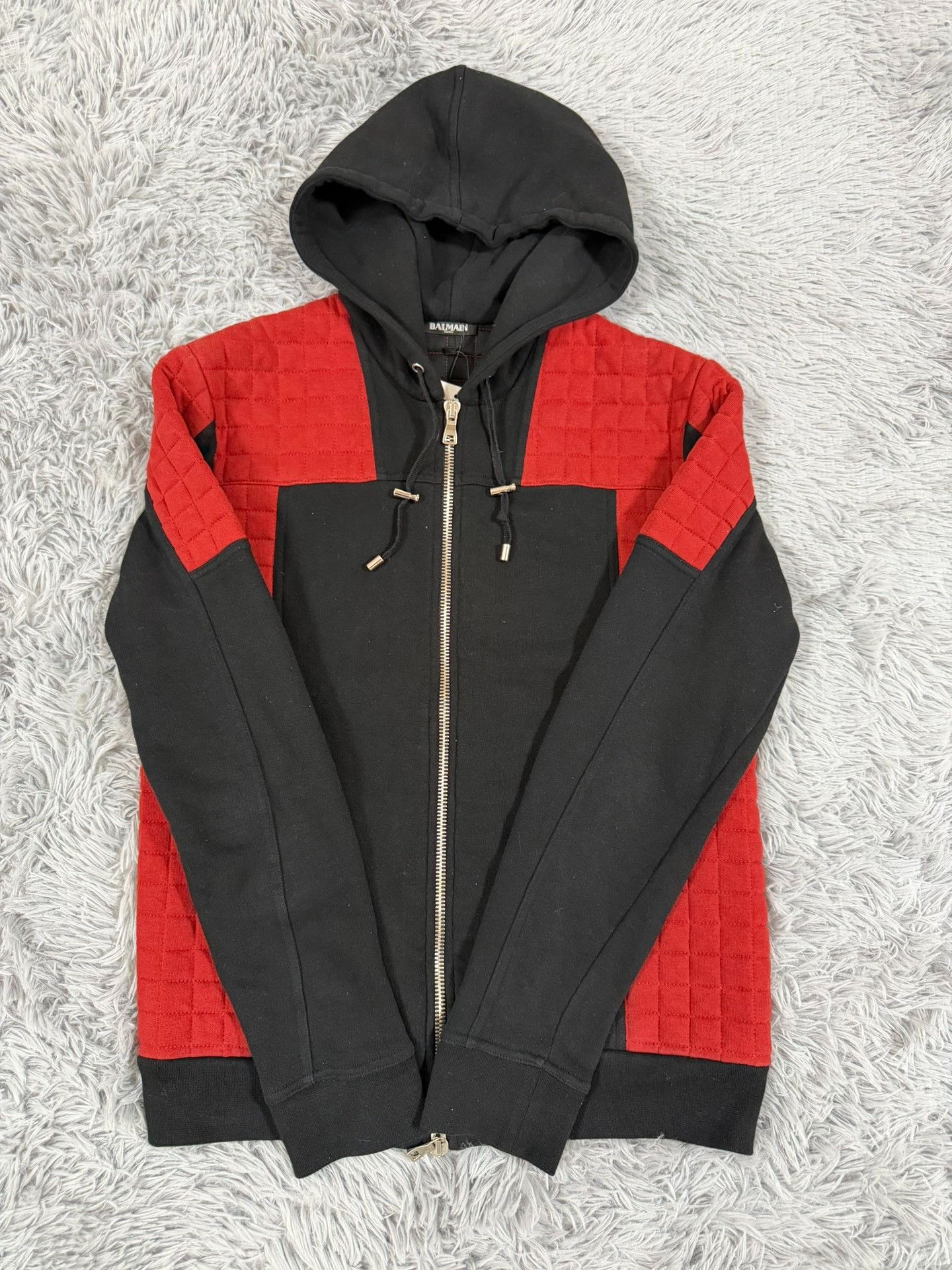 Balmain Balmain Patchwork Black Hoodie m Men Size US M / EU 48-50 / 2 - 1 Thumbnail