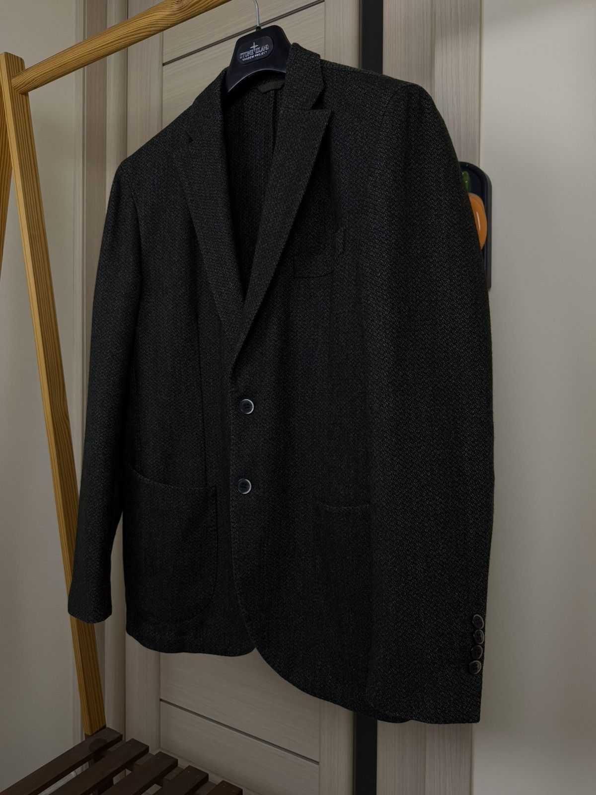 Other Rose and Born Lubiam unlined Mesh Wool Sport Blazer Jacket Size 50L - 6 Thumbnail