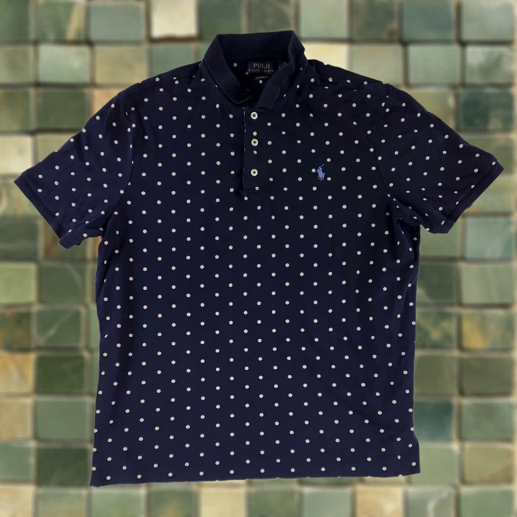 Polo Ralph Lauren Polo Ralph Lauren Polo Shirt Polka Dot Navy Blue White Short Sleeve Mens L Size US L / EU 52-54 / 3 - 1 Thumbnail