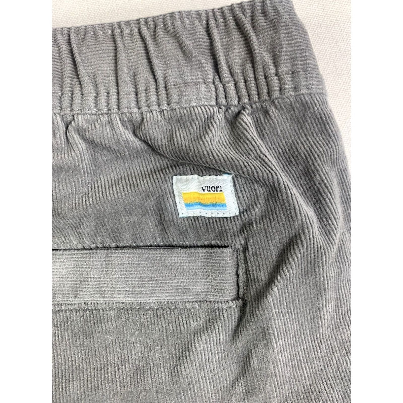 Vuori Vuori Pants Corduroy Gray Mens Large Elastic Drawstring V440 Stretch Size US 33 - 3 Thumbnail