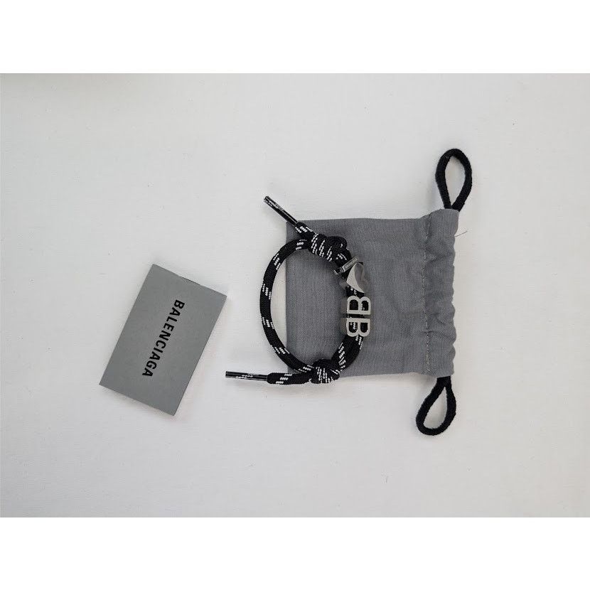 Balenciaga o1rshd1 / 555 / Size: OS / I Heart BB Bracelet Black / White Size ONE SIZE - 8 Thumbnail