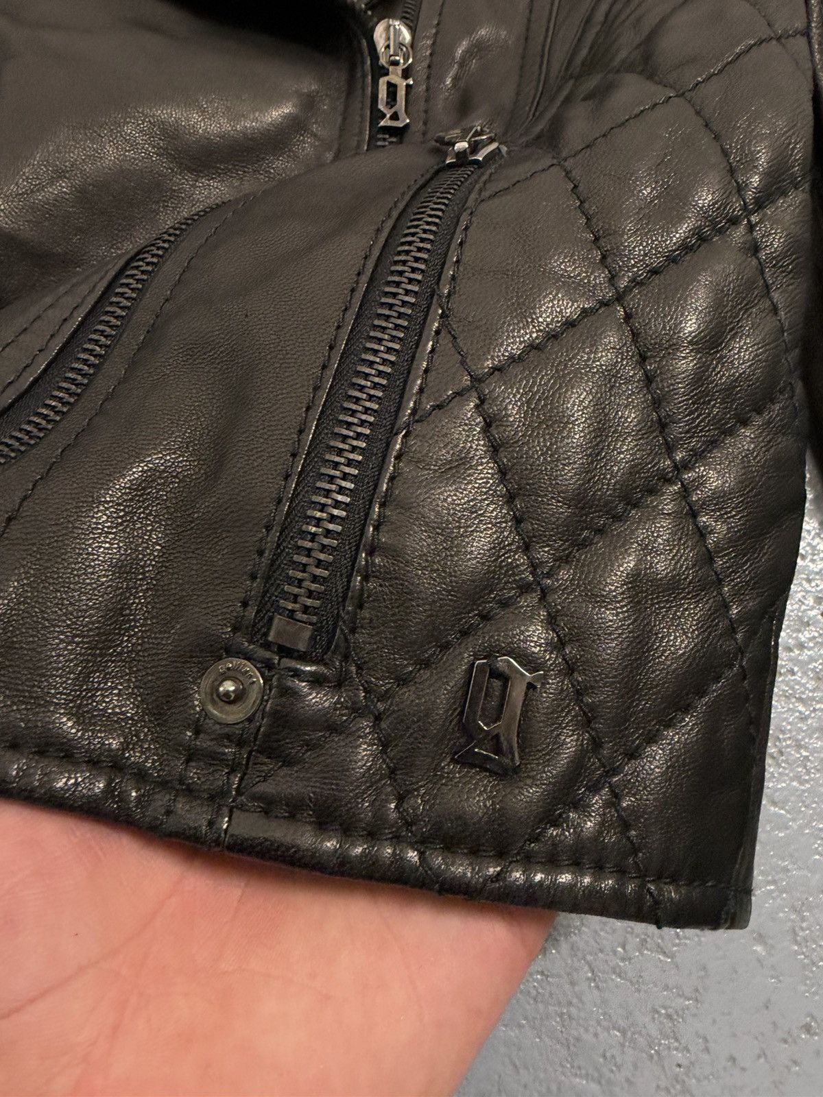 John Galliano Biker Leather Cropped Jacket