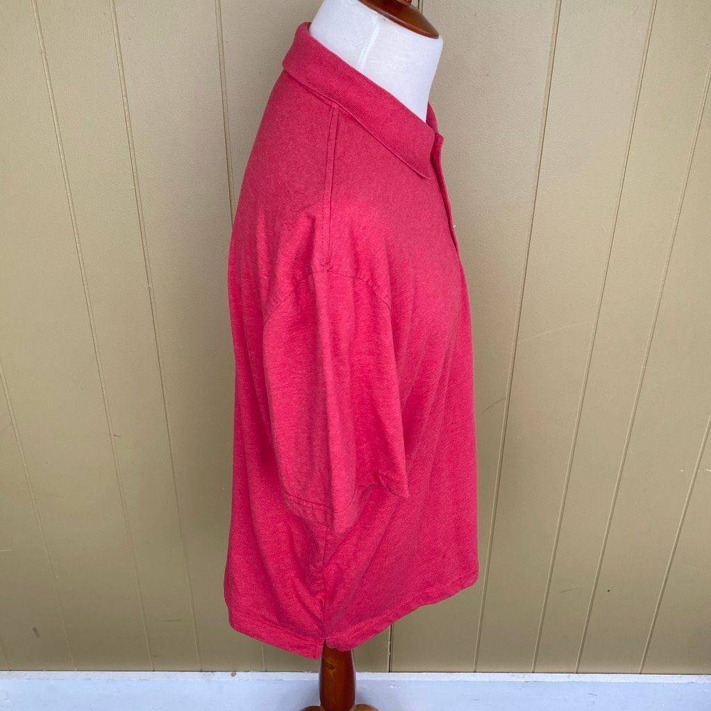 George George men XL cotton blend short sleeve 3 button polo red Size US XL / EU 56 / 4 - 5 Thumbnail