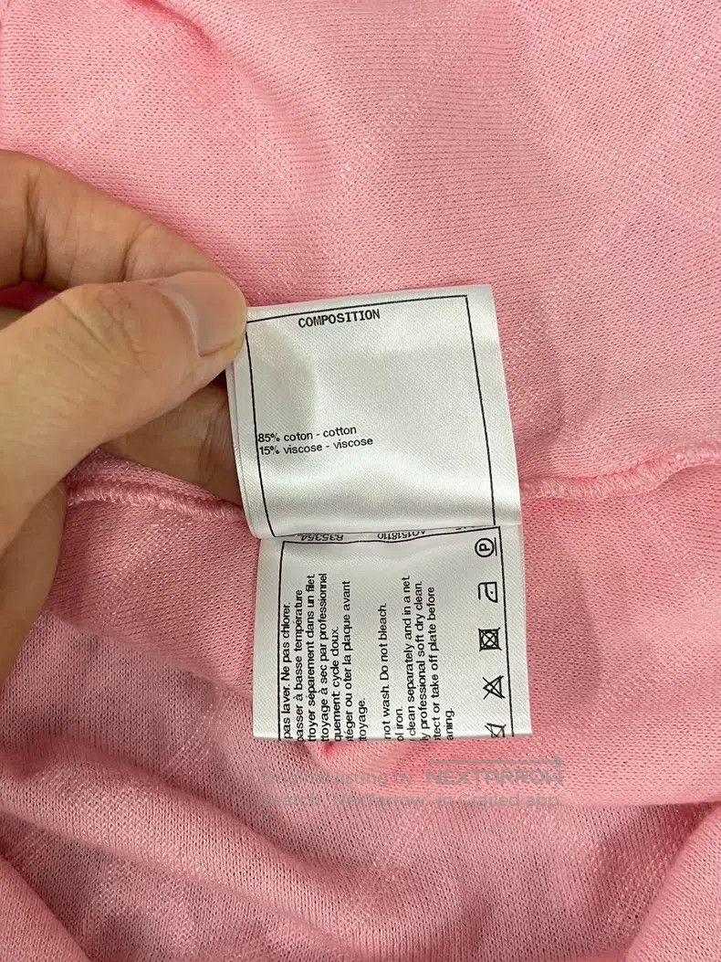 Chanel Chanel Pink diamond-patterned short-sleeved T-shirt Size XXS / US 00 / IT 34 - 6 Thumbnail