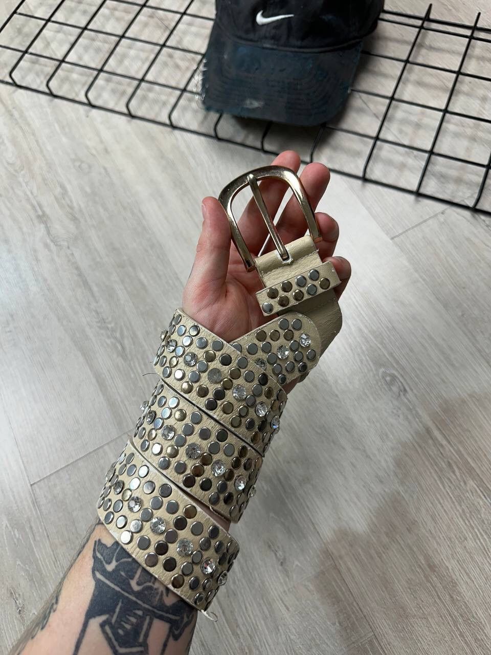 Hysteric Glamour × Japanese Brand × Vintage Vintage Rhinestones Leather Y2K Belt Size ONE SIZE - 1 Thumbnail