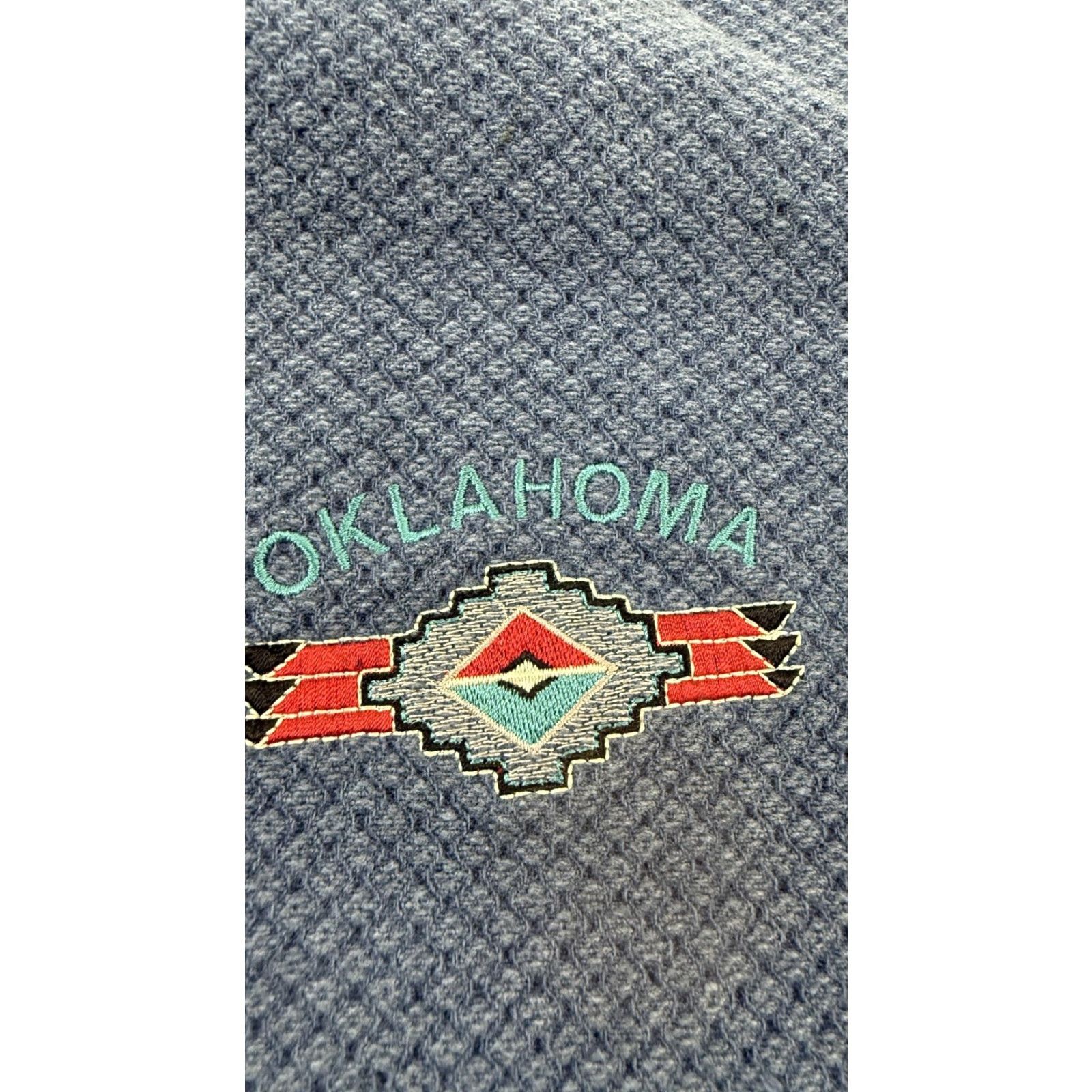 Vintage Vintage Lifestyles Oklahoma Sweatshirt Mens M Blue Collared Embroidered USA Southwestern Graphic Pullover Knit Cotton Pockets Size US M / EU 48-50 / 2 - 4 Thumbnail