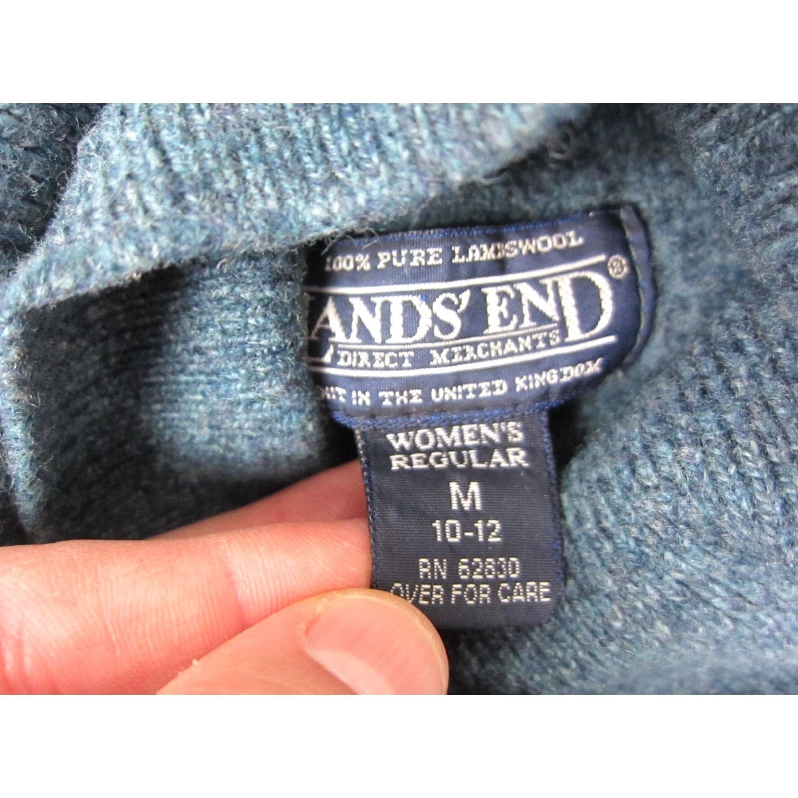 Lands' End VINTAGE Lands' End Sweater Womens M Blue Wool Turtleneck Knit Pullover 80s 90s USA Mens Womens Girls Boys Size M / US 6-8 / IT 42-44 - 4 Thumbnail