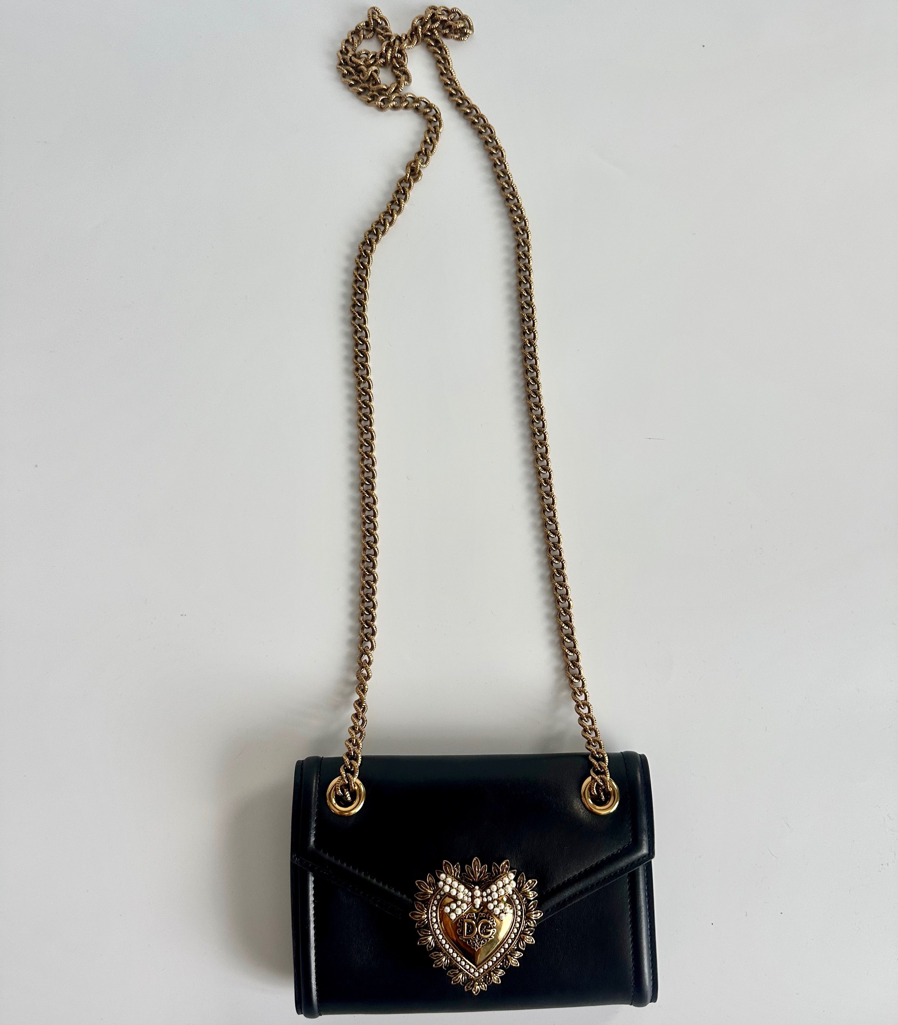 Dolce & Gabbana Dolce & Gabbana Devotion Mini Black Leather Bag Shoulder Size ONE SIZE - 11 Thumbnail