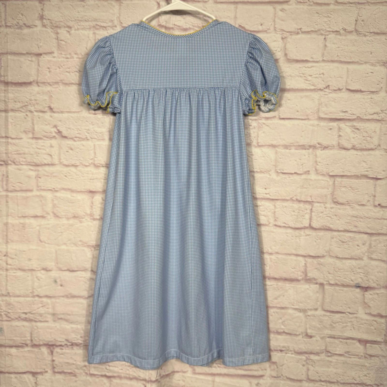 Other The Bubble Bee Girls Size 14 Blue Gingham Nightgown Size ONE SIZE - 7 Thumbnail